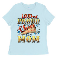 Baby Blue Loud and proud cheer Mom Mother's Day Ladies Tee - CowGirlArtShop