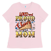 Bubblegum Pink Loud and proud cheer Mom Mother's Day Ladies Tee - CowGirlArtShop
