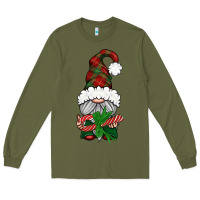 Army Green Christmas Gnome With Candy Long Sleeve Tee - BundleAndBundleShop