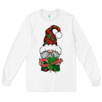 White Christmas Gnome With Candy Long Sleeve Tee - BundleAndBundleShop