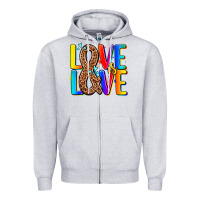 Heather Grey pride lgbtqi love is love Zipper Hoodie - AdoDesignShop
