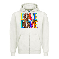 Oatmeal Heather pride lgbtqi love is love Zipper Hoodie - AdoDesignShop