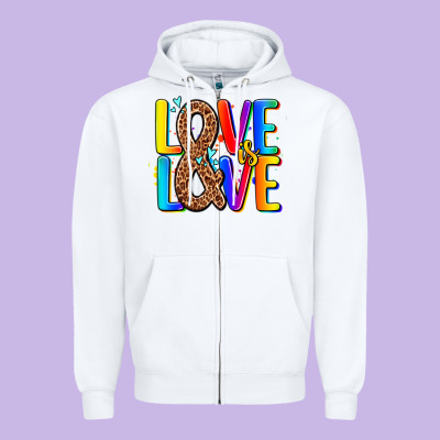 Pride Lgbtqi Love Is Love Zipper Hoodie Designed By Adodesignshop