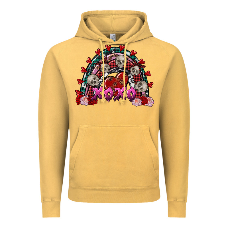 Skull Xoxo Rainbow Valentine's Day Vintage Hoodie by FaDigitalArtStudio | Teevron