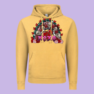 Skull Xoxo Rainbow Valentine's Day Vintage Hoodie Designed By Fadigitalartstudio