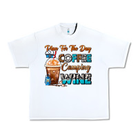 White Plan For The Day Coffee Camping Wine Frappe Coffee Urban Heavy Tee - FaDigitalArtStudio