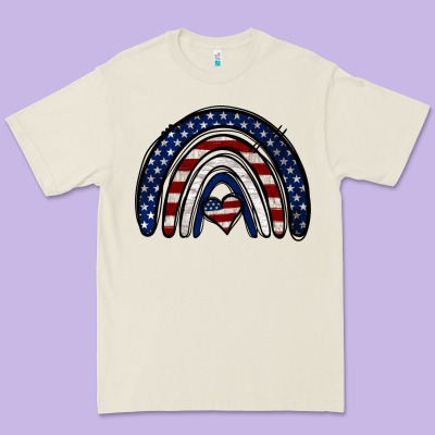 Usa American Flag Rainbow Premium Tee Designed By Jasminsmagicworld