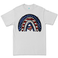 Dove Grey USA American Flag Rainbow Premium Tee - Jasminsmagicworld