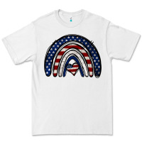 White USA American Flag Rainbow Premium Tee - Jasminsmagicworld