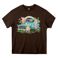 Chocolate Brown Easter gnomies with truck Easter Day Heavy Core Tee - HowdyJamesFarm