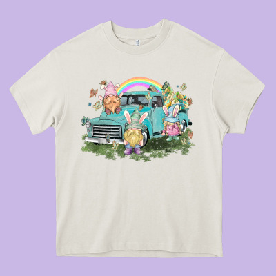 Easter Gnomies With Truck Easter Day Heavy Core Tee Designed By Howdyjamesfarm