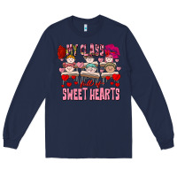 Navy Valentine's Day My Class Is Full Of Sweet Hearts Long Sleeve Tee - FaDigitalArtStudio