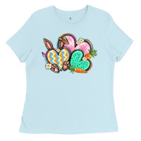 Baby Blue Easter heart Easter Day Ladies Tee - CowGirlArtShop