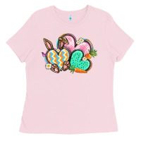 Bubblegum Pink Easter heart Easter Day Ladies Tee - CowGirlArtShop
