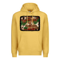 Antique Gold christmas buffalo plaid cowhide background Premium Hoodie - Jasminsmagicworld