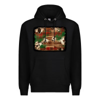Black christmas buffalo plaid cowhide background Premium Hoodie - Jasminsmagicworld