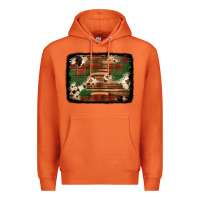 Carrot christmas buffalo plaid cowhide background Premium Hoodie - Jasminsmagicworld