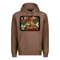 Chestnut christmas buffalo plaid cowhide background Premium Hoodie - Jasminsmagicworld