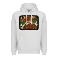 Dove Grey christmas buffalo plaid cowhide background Premium Hoodie - Jasminsmagicworld