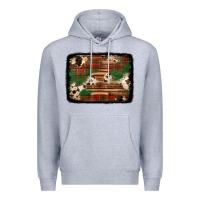 Heather Grey christmas buffalo plaid cowhide background Premium Hoodie - Jasminsmagicworld