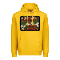Lemon christmas buffalo plaid cowhide background Premium Hoodie - Jasminsmagicworld