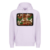 Lilac christmas buffalo plaid cowhide background Premium Hoodie - Jasminsmagicworld