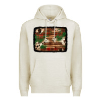 Oatmeal Heather christmas buffalo plaid cowhide background Premium Hoodie - Jasminsmagicworld