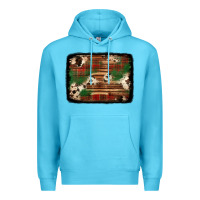 Ocean Blue christmas buffalo plaid cowhide background Premium Hoodie - Jasminsmagicworld