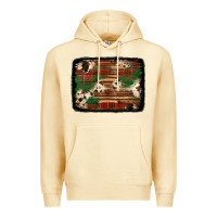 Pina Colada christmas buffalo plaid cowhide background Premium Hoodie - Jasminsmagicworld