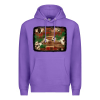 Purple christmas buffalo plaid cowhide background Premium Hoodie - Jasminsmagicworld