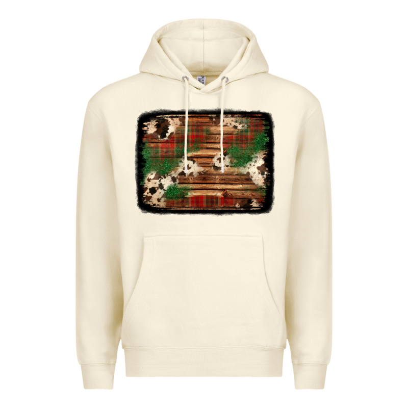 Christmas Buffalo Plaid Cowhide Background Premium Hoodie by Jasminsmagicworld | Teevron