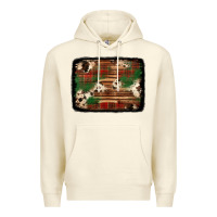 Sandshell christmas buffalo plaid cowhide background Premium Hoodie - Jasminsmagicworld
