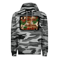 Slate Camo christmas buffalo plaid cowhide background Premium Hoodie - Jasminsmagicworld