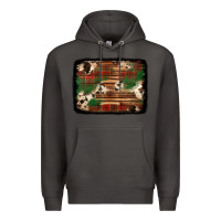 Smoke christmas buffalo plaid cowhide background Premium Hoodie - Jasminsmagicworld