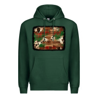 Sports Green christmas buffalo plaid cowhide background Premium Hoodie - Jasminsmagicworld
