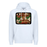 White christmas buffalo plaid cowhide background Premium Hoodie - Jasminsmagicworld
