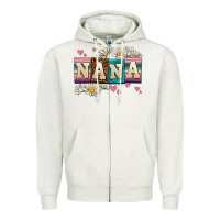 Oatmeal Heather daisy nana Zipper Hoodie - AdoDesignShop