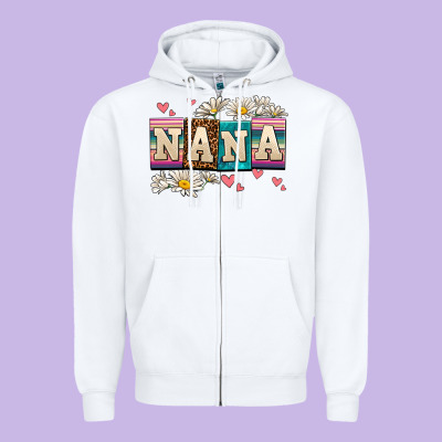 Daisy Nana Zipper Hoodie Designed By Adodesignshop