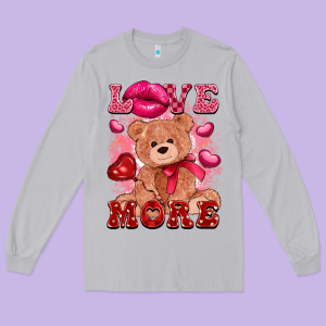 Love More With Toy Bear Long Sleeve Tee Designed By Fadigitalartstudio