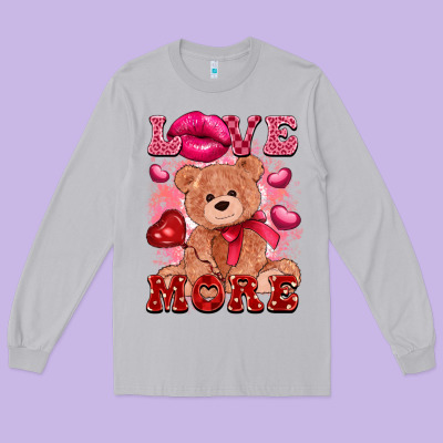 Love More With Toy Bear Long Sleeve Tee Designed By Fadigitalartstudio