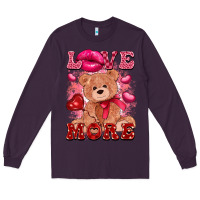 Plum love more with toy bear Long Sleeve Tee - FaDigitalArtStudio