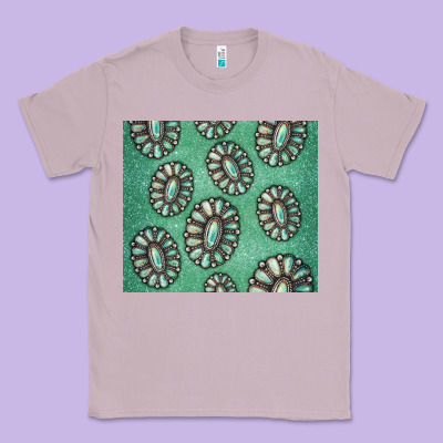 Turquoise Gemstone Glitter Classic Tee Designed By Jasminsmagicworld