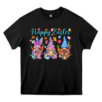 Black Happy Easter gnomies Easter Day Heavy Core Tee - HowdyJamesFarm