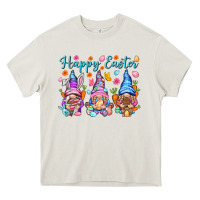 Cream Happy Easter gnomies Easter Day Heavy Core Tee - HowdyJamesFarm