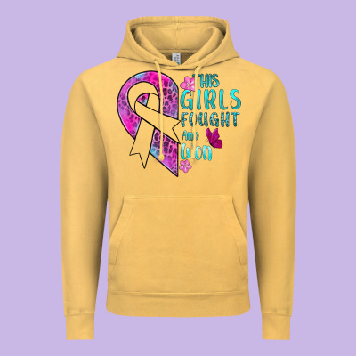 This Girls Fought And Won Cancer Vintage Hoodie Designed By Bundleandbundleshop