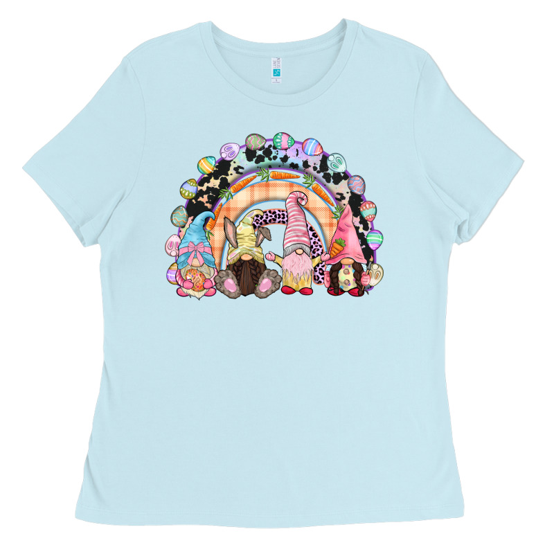 Easter Day Rainbow Gnomes Ladies Tee by CowGirlArtShop | Teevron