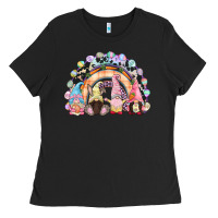 Black Easter Day rainbow gnomes Ladies Tee - CowGirlArtShop