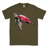 Army Green sea turtle pink glitter Classic Tee - Artiststas