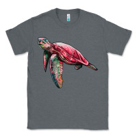 Charcoal Heather sea turtle pink glitter Classic Tee - Artiststas