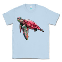 Dusty Blue sea turtle pink glitter Classic Tee - Artiststas